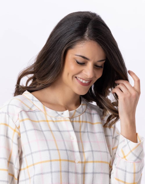 Cotton button-down nightshirt FELICITA 805 Multico