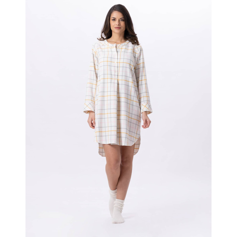 Cotton button-down nightshirt FELICITA 805 Multico | Lingerie le Chat