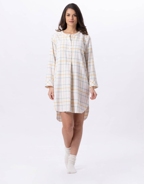 Cotton button-down nightshirt FELICITA 805 Multico | Lingerie le Chat