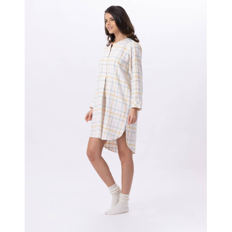 Cotton button-down nightshirt FELICITA 805 Multico | Lingerie le Chat