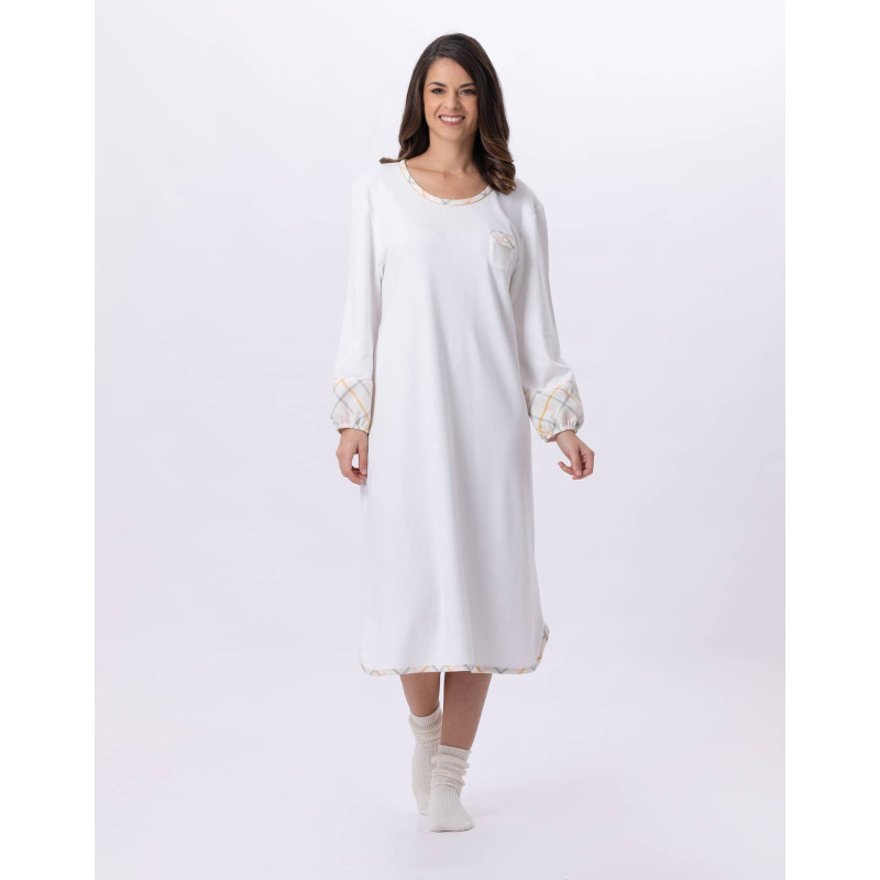 Long cotton nightdress FELICITA 811  Multico | Lingerie le Chat