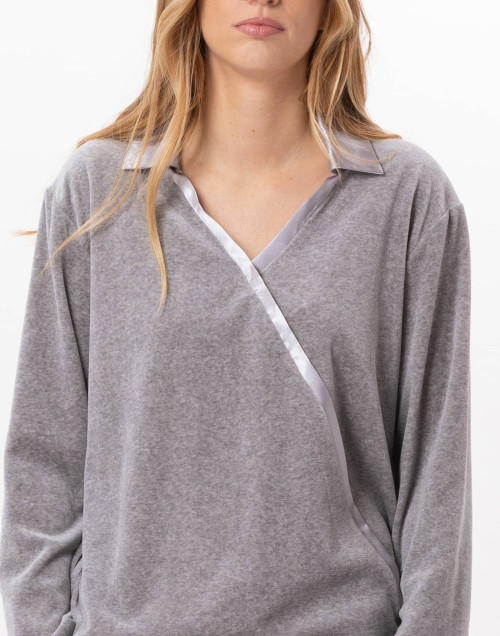 Sweat en velours VELVET 830  Gris Chine