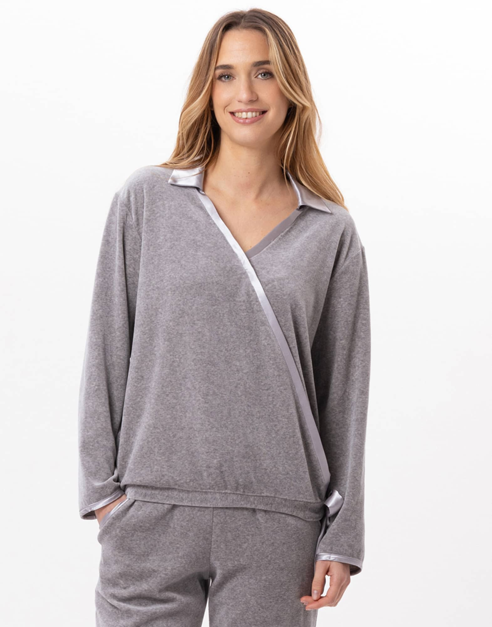Velvet sweater VELVET 830 Grey | Lingerie le Chat