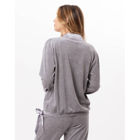 Sweat en velours VELVET 830  Gris Chine | Lingerie le Chat