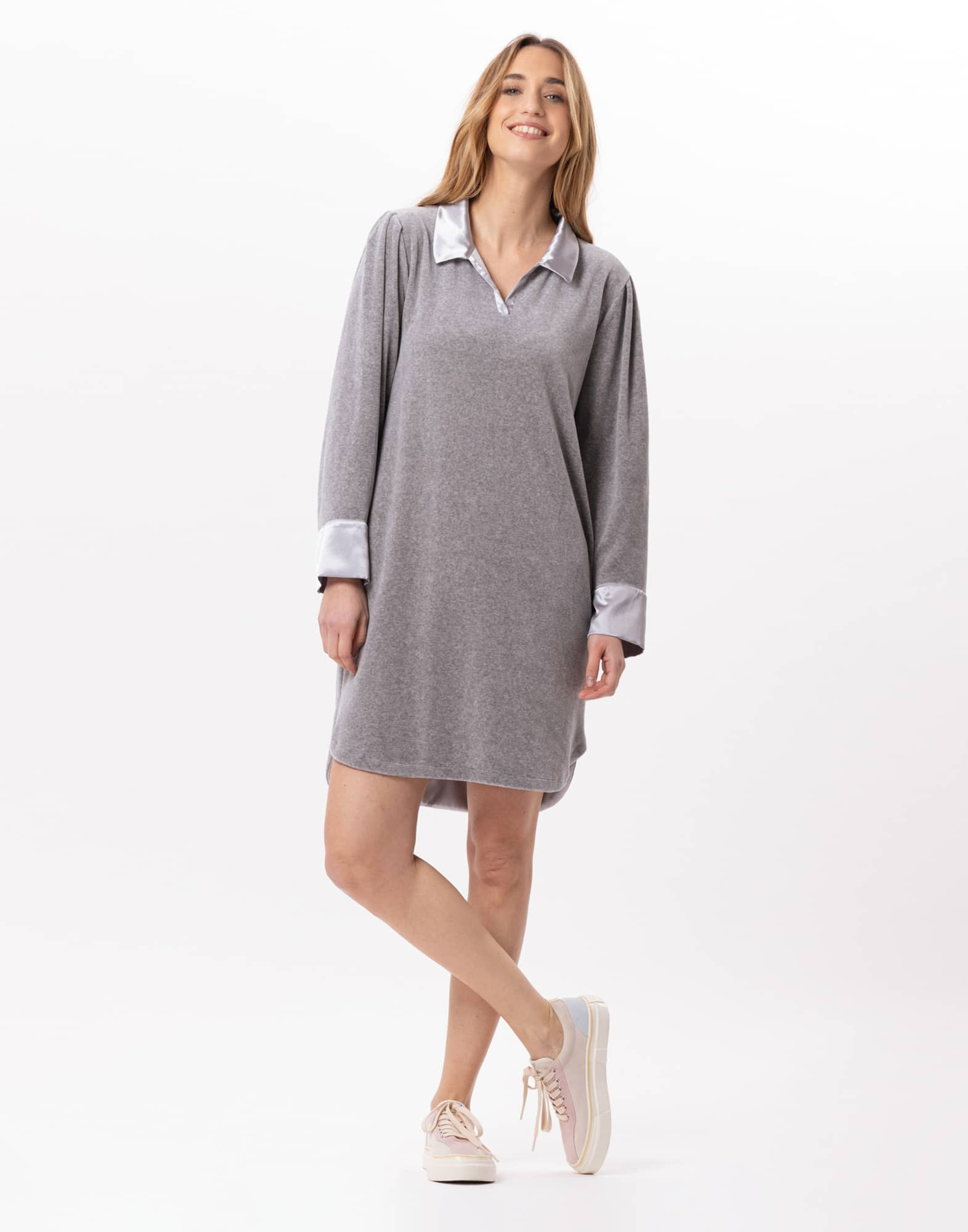Velvet dress VELVET 840 Grey | Lingerie le Chat