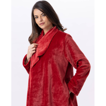 Plush flannel jacket ESSENTIEL 873 Tomette | Lingerie le Chat