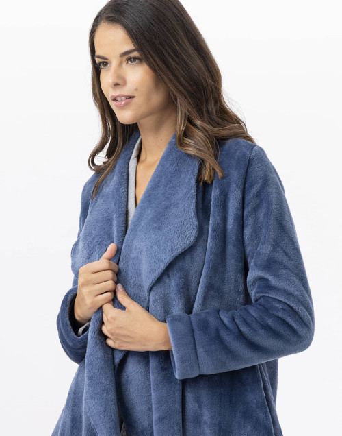 Plush flannel jacket ESSENTIEL 873 Prussian Blue