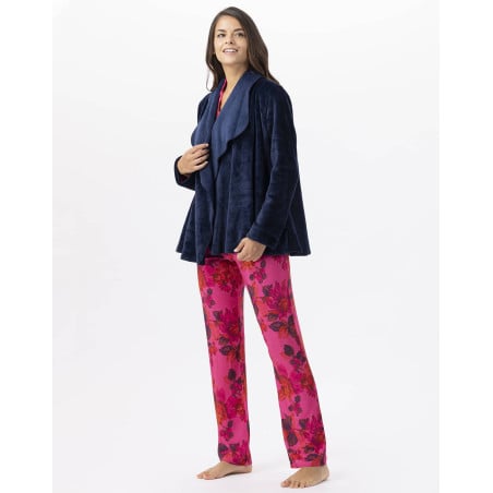 Plush flannel jacket ESSENTIEL 873 Navy Blue | Lingerie le Chat