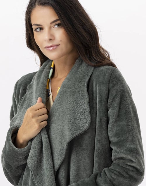 Plush flannel jacket ESSENTIEL 873 Moss Green