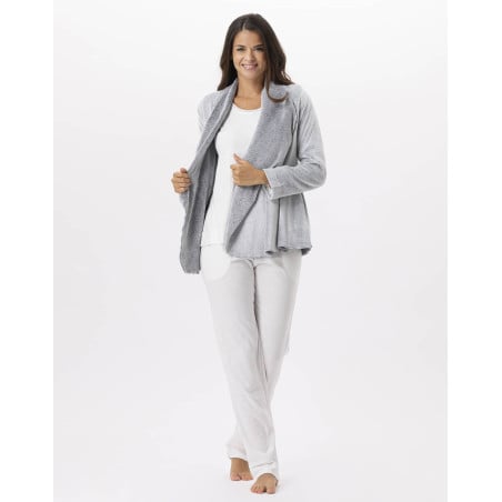 Plush flannel jacket ESSENTIEL 873 Grey | Lingerie le Chat