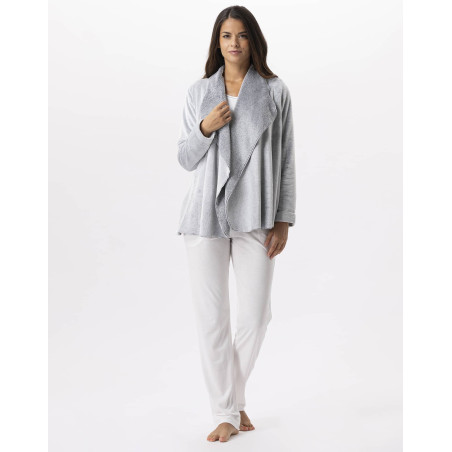 Plush flannel jacket ESSENTIEL 873 Grey | Lingerie le Chat