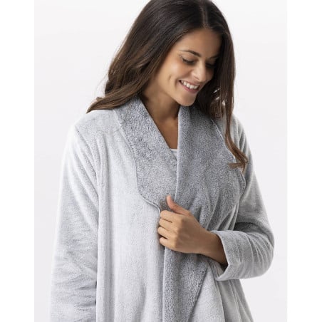 Plush flannel jacket ESSENTIEL 873 Grey | Lingerie le Chat