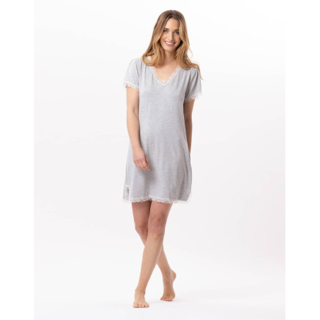 Chemise de nuit en viscose SUBLIME 801 Gris Chine | Lingerie le Chat