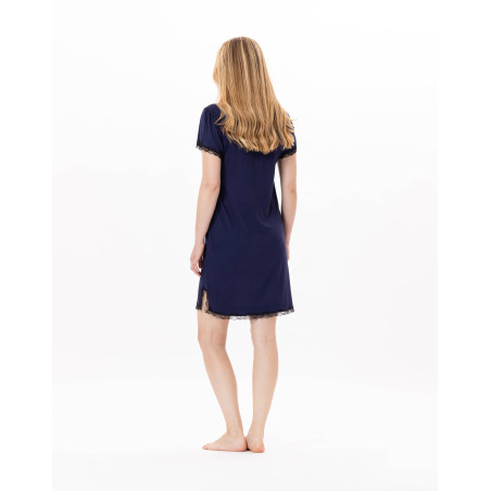 Viscose nightdress SUBLIME 801 Navy Blue | Lingerie le Chat