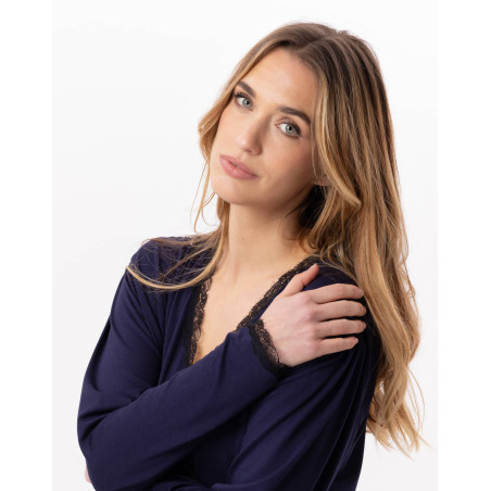 Viscose pyjamas SUBLIME 802 Navy Blue | Lingerie le Chat