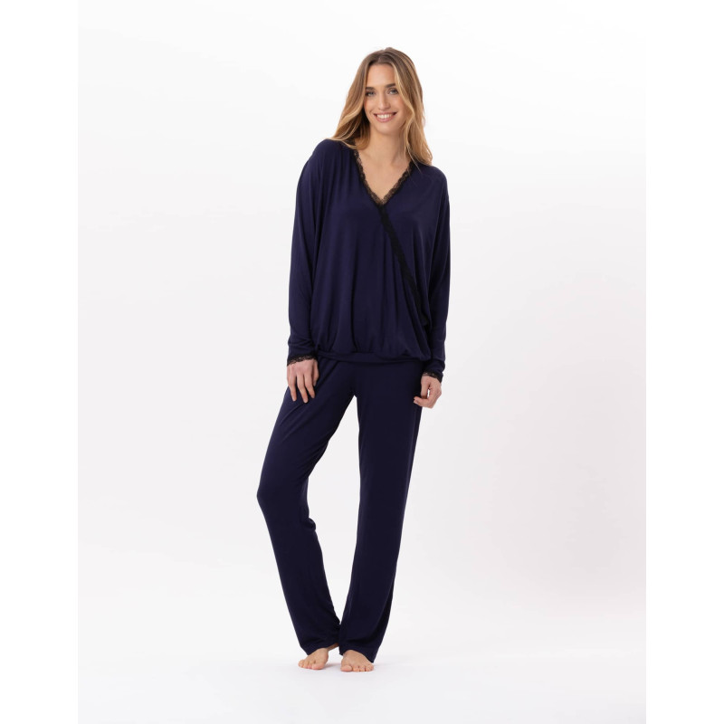 Pyjama en viscose SUBLIME 802 Marine | Lingerie le Chat