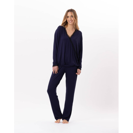 Viscose pyjamas SUBLIME 802 Navy Blue | Lingerie le Chat