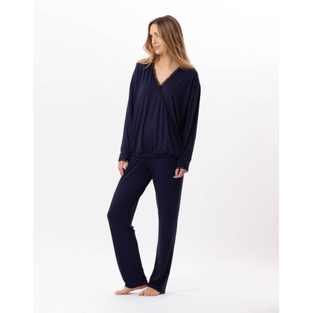 Pyjama en viscose SUBLIME 802 Marine | Lingerie le Chat