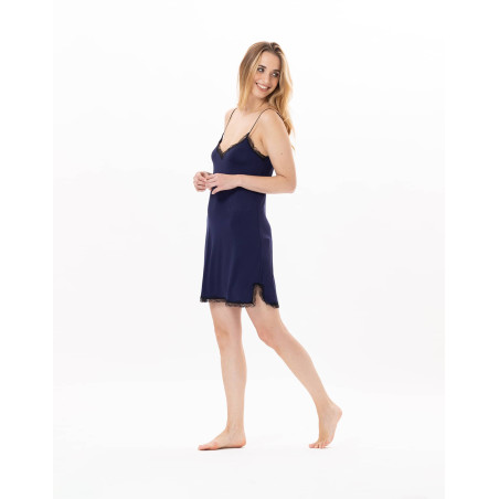 Viscose nightie SUBLIME 803 Navy Blue | Lingerie le Chat