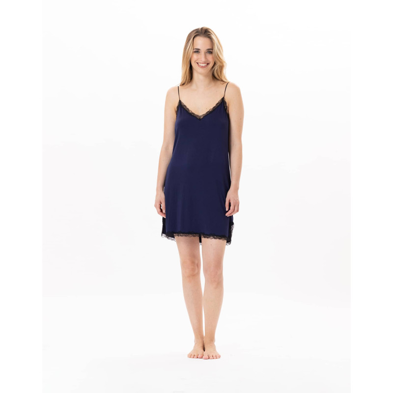 Viscose nightie SUBLIME 803 Navy Blue | Lingerie le Chat