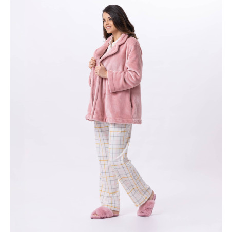 Plush flannel jacket ESSENTIEL H77A blush| Lingerie le Chat