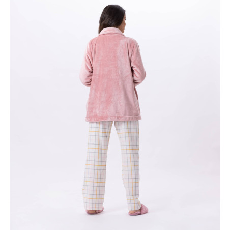 Plush flannel jacket ESSENTIEL H77A blush| Lingerie le Chat