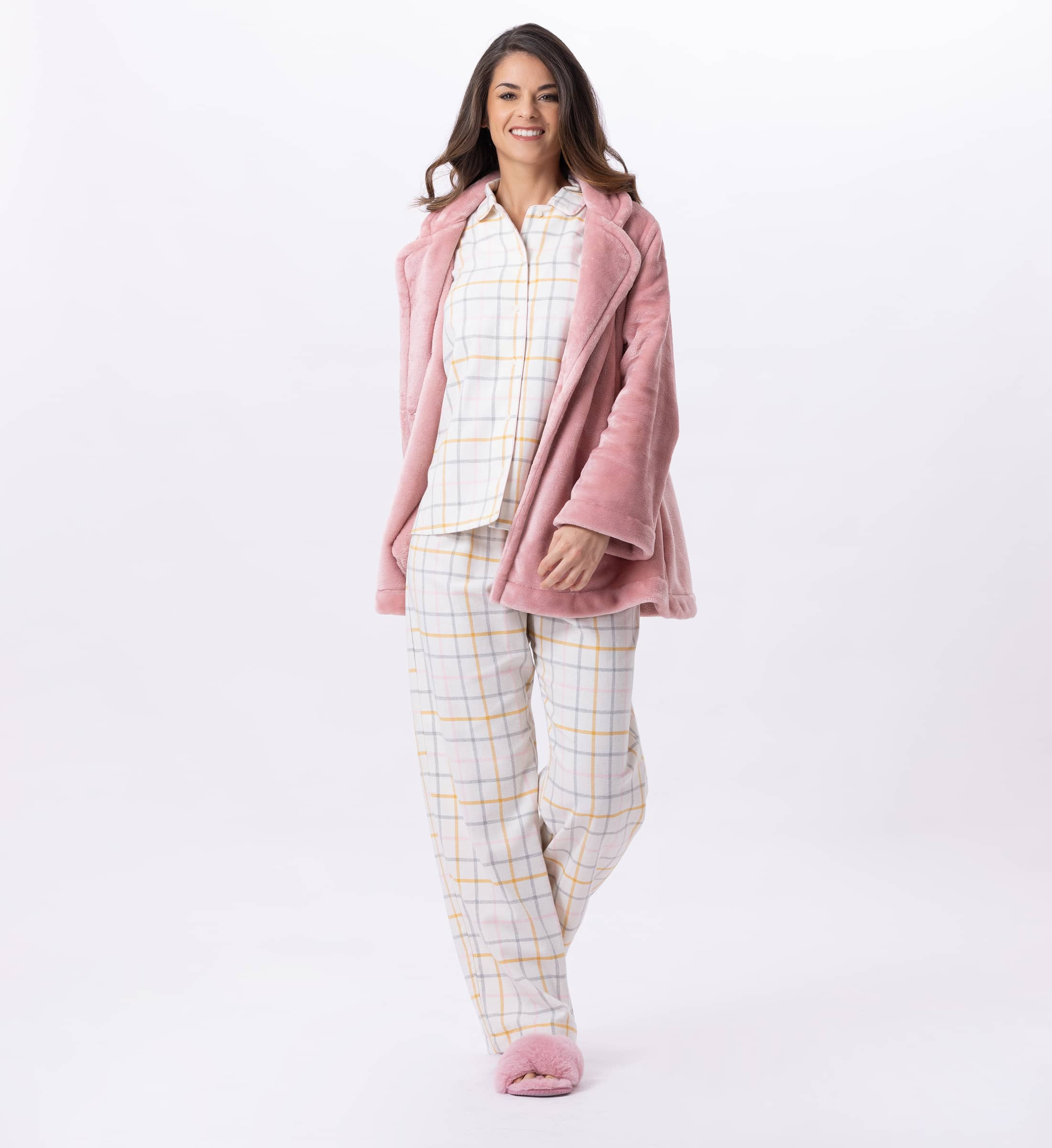 Plush flannel jacket ESSENTIEL H77A blush