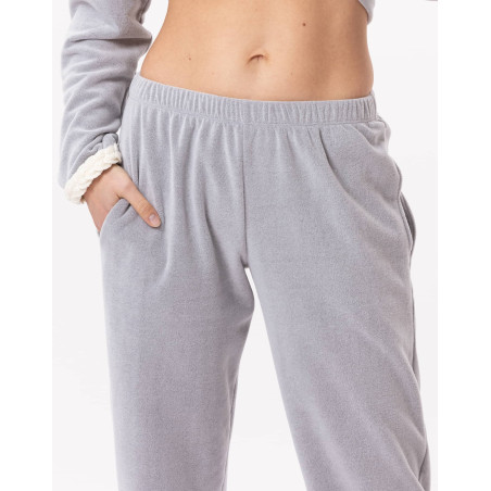 Pyjama en micropolaire DOUCE 802 Gris Chine | Lingerie le Chat