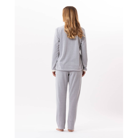 Pyjama en micropolaire DOUCE 802 Gris Chine | Lingerie le Chat