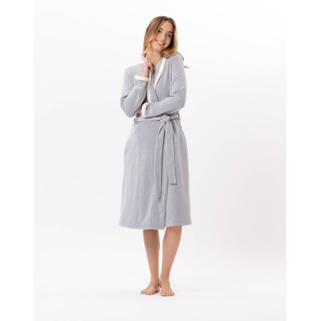 Micropolar bathrobe DOUCE 860 Grey | Lingerie le Chat