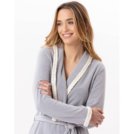 Micropolar bathrobe DOUCE 860 Grey | Lingerie le Chat