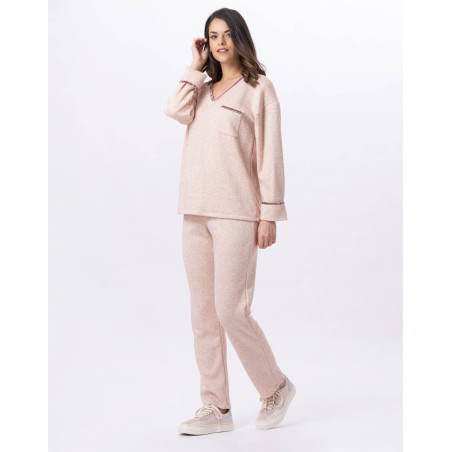 Knitted jogging suit ALPAGA 802 Beige Pink | Lingerie le Chat