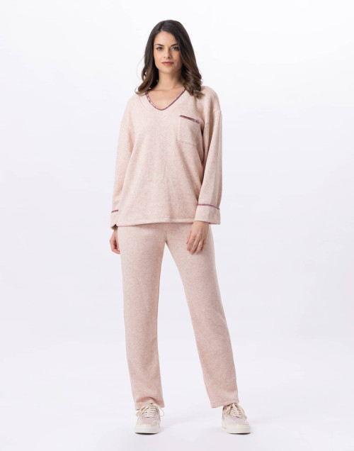 Knitted jogging suit ALPAGA 802 Beige Pink | Lingerie le Chat