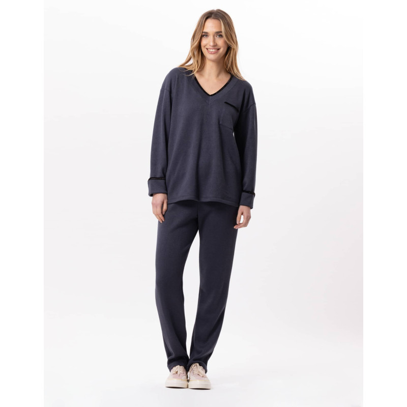 Knitted jogging suit ALPAGA 802 Navy Blue | Lingerie le Chat