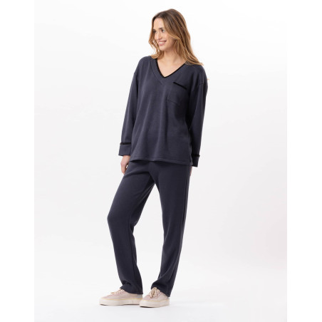 Knitted jogging suit ALPAGA 802 Navy Blue | Lingerie le Chat