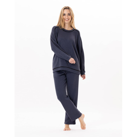 Knitted trousers ALPAGA 880 Navy Blue | Lingerie le Chat