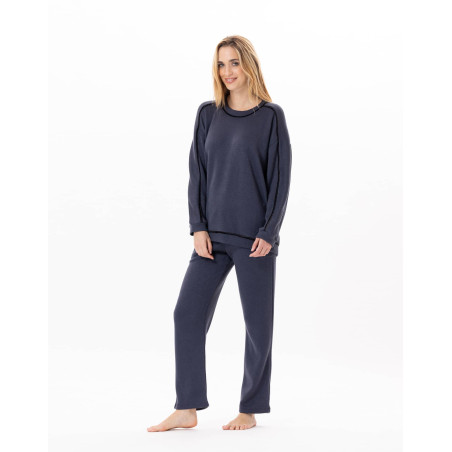 Knitted trousers ALPAGA 880 Navy Blue | Lingerie le Chat