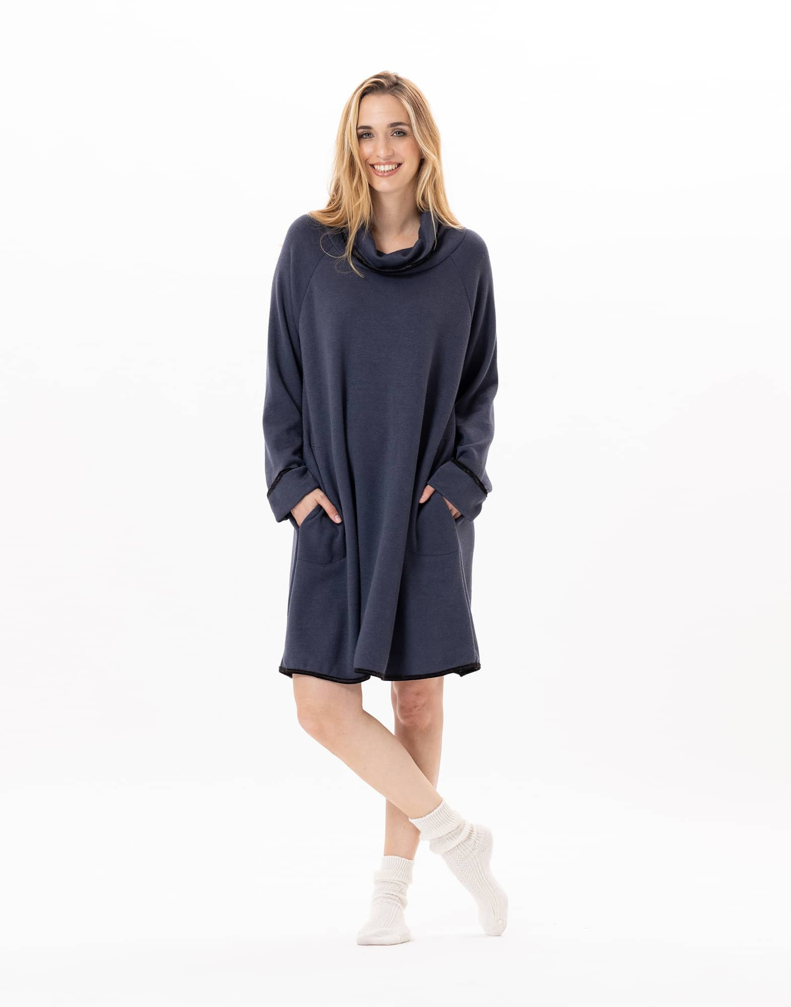 Knitted dress ALPAGA 840 Navy Blue | Lingerie le Chat