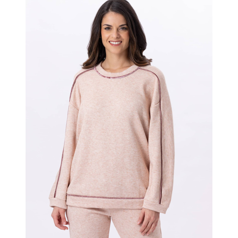 Knitted sweatshirt ALPAGA 830 Beige Pink | Lingerie le Chat