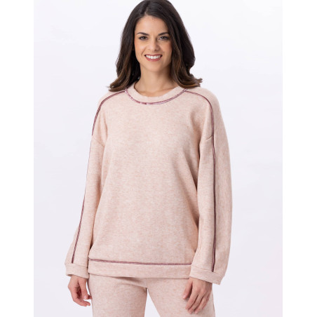 Knitted sweatshirt ALPAGA 830 Beige Pink | Lingerie le Chat