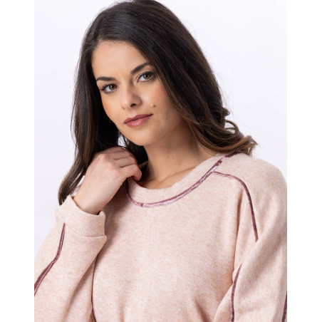 Knitted sweatshirt ALPAGA 830 Beige Pink | Lingerie le Chat