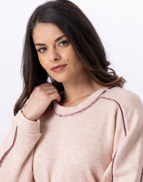 Knitted sweatshirt ALPAGA 830 Beige Pink