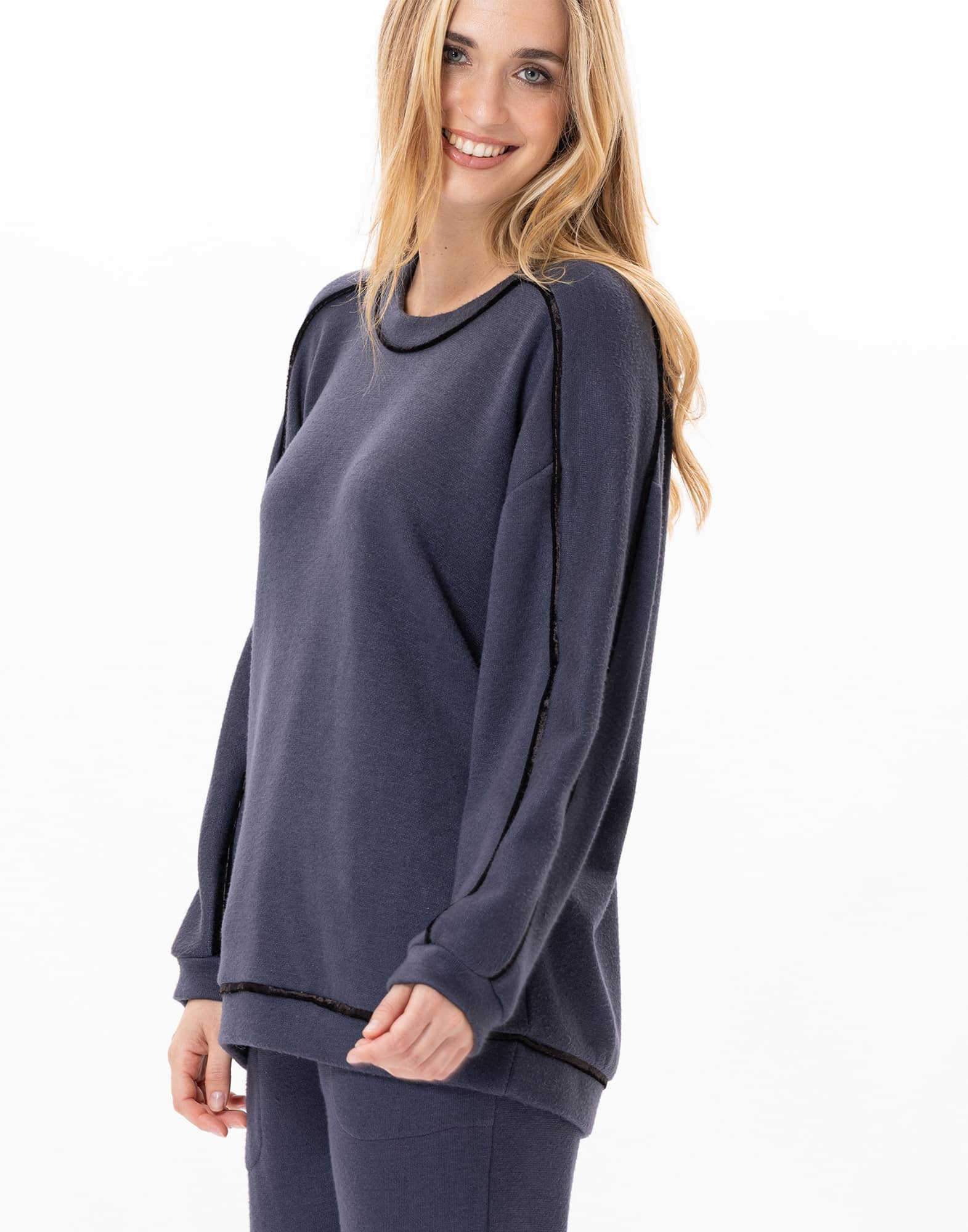 Knitted sweatshirt ALPAGA 830 Navy Blue