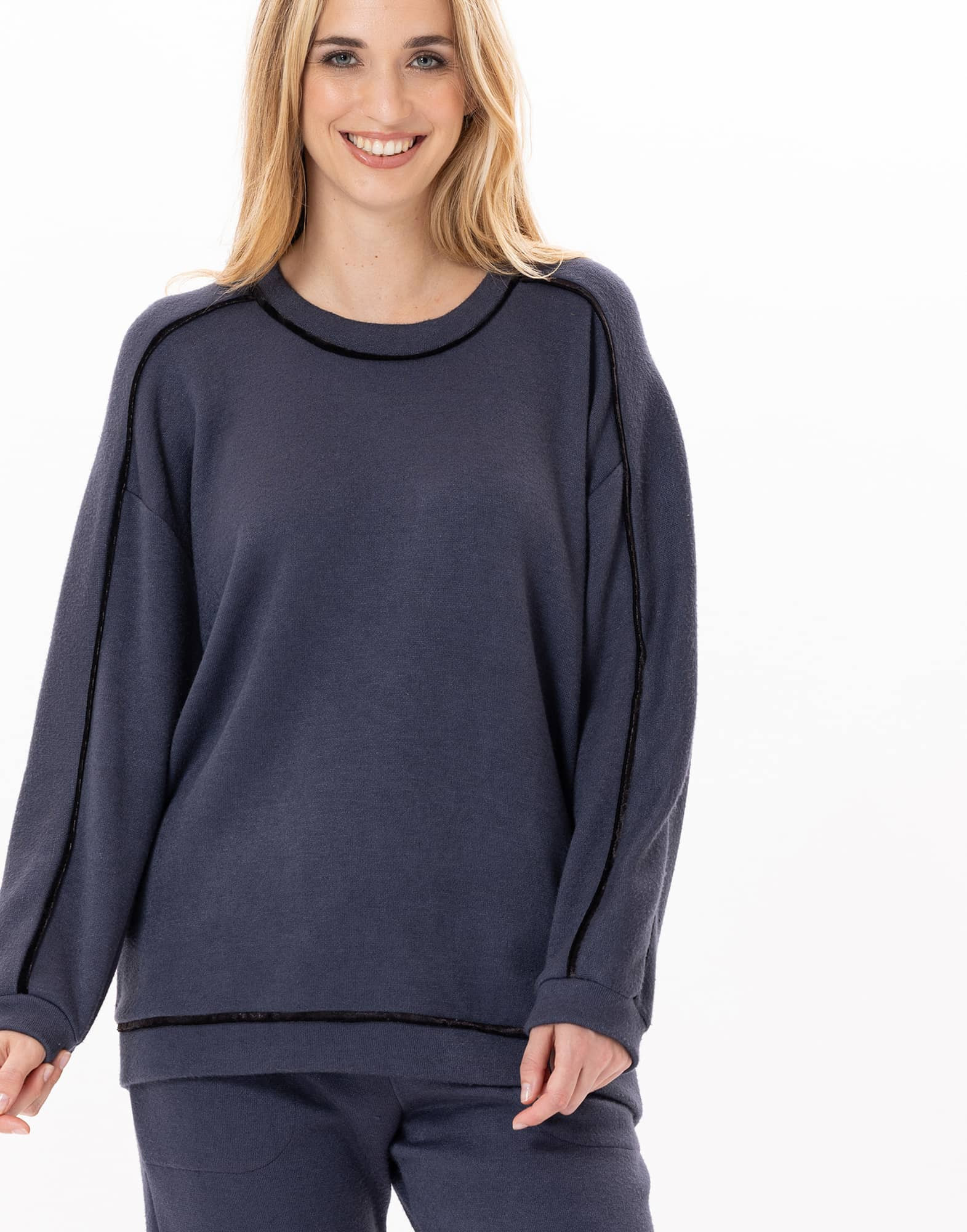 Knitted sweatshirt ALPAGA 830 Navy Blue | Lingerie le Chat