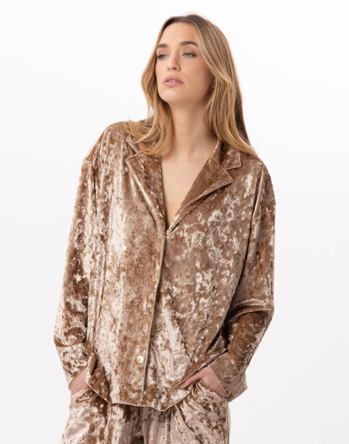 Panne velvet jacket PLATINE 870 Gold