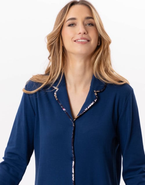 Cotton button-down shirt GLORIA 805 Prussian Blue