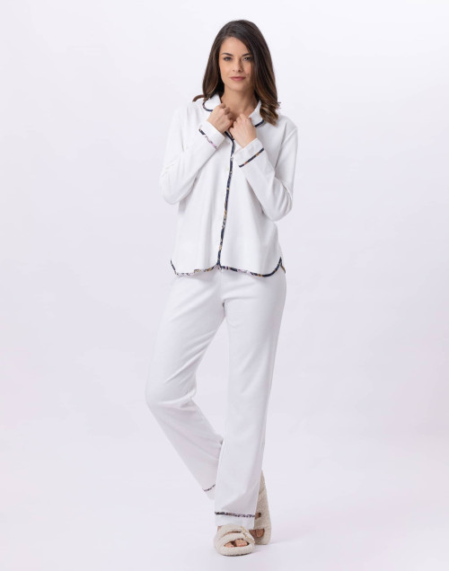 Cotton button-down pyjamas GLORIA 806 Ecru