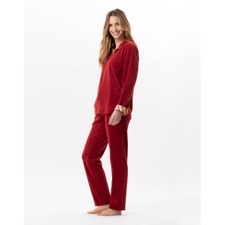 Velvet jogging suit ALLEGRA 822 Tomette | Lingerie le Chat