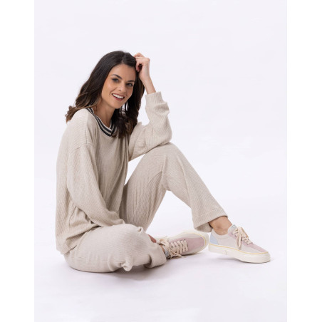 Knitted jogging suit ESMEE 802 Beige | Lingerie le Chat