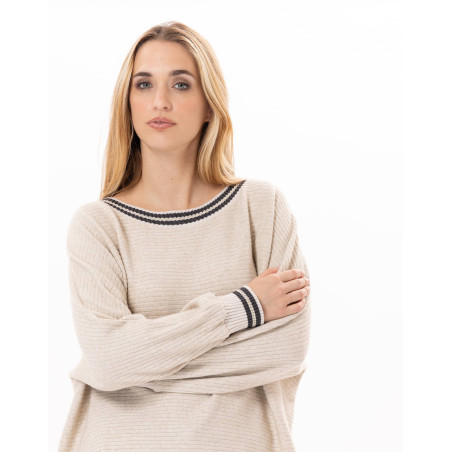 Knitted sweatshirt ESMEE 830 Beige | Lingerie le Chat